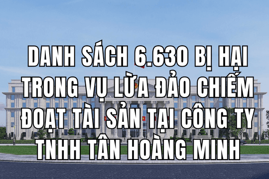 Danh sách 6.630 bị hại được bồi thường theo Bản án hình sự sơ thẩm số 177/2024/HS-ST ngày 27/3/2024 của TAND TP Hà Nội (Vụ án Tân Hoàng Minh)