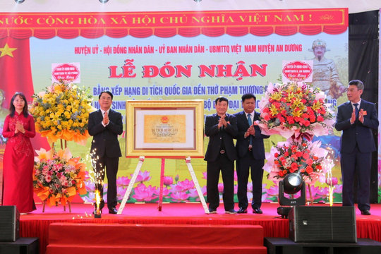 Đền thờ Phạm Thượng Quận được xếp hạng Di tích quốc gia