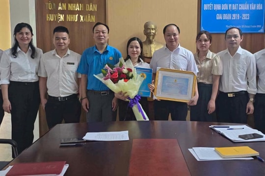 TAND huyện Như Xuân nhận danh hiệu "Đơn vị đạt chuẩn văn hóa"