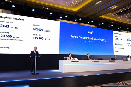 ĐHĐCĐ VIB: Thông qua kế hoạch chia cổ tức 29,5% và kế hoạch lợi nhuận 12.045 tỷ đồng trong năm 2024