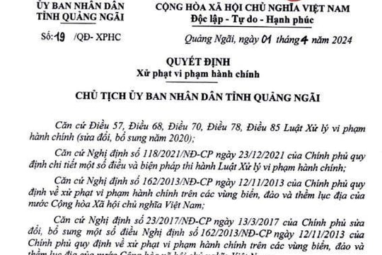 Một doanh nghiệp dăm gỗ ở Quảng Ngãi bị xử phạt và thu hồi hơn 326 triệu đồng