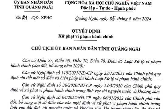 Doanh nghiệp bị xử phạt do không lập đề án đóng cửa mỏ