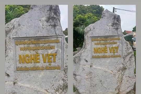 Kỳ lạ tấm bia đá mang tên “Bộ Văn hóa, Thể thao và Du lịch Thanh Hóa”