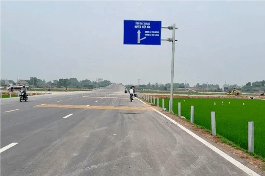 Sắp thông xe tuyến đường kết nối Hà Nội - Bắc Giang