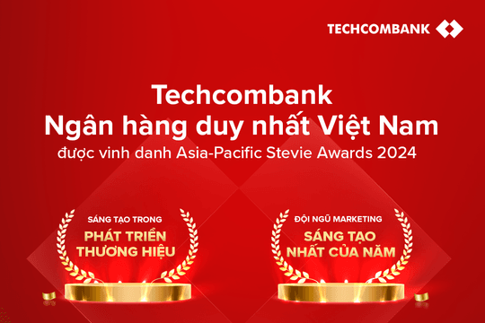 Techcombank được vinh danh 2 giải thưởng về đổi mới sáng tạo lĩnh vực thương hiệu và tiếp thị Khu vực châu Á - Thái Bình Dương