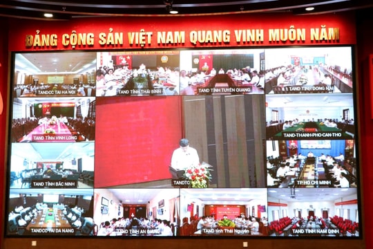 Phiên tòa rút kinh nghiệm trực tuyến kết nối trong toàn hệ thống TAND