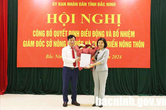 Bổ nhiệm ông Nguyễn Song Hà làm Giám đốc Sở NN&PTNT tỉnh Bắc Ninh