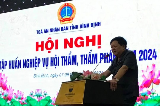 Toà án tỉnh Bình Định tập huấn tập huấn 8 chuyên đề cho Hội thẩm, Thẩm phán