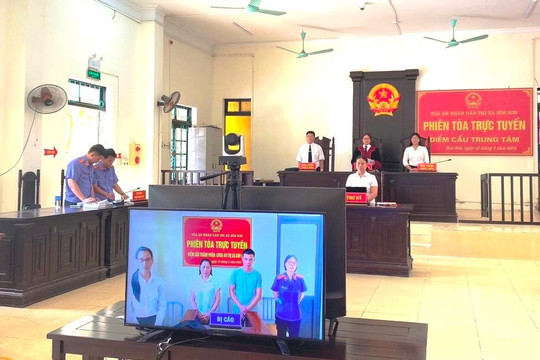 TAND thị xã Bỉm Sơn xét xử trực tuyến 2 vụ án ma túy