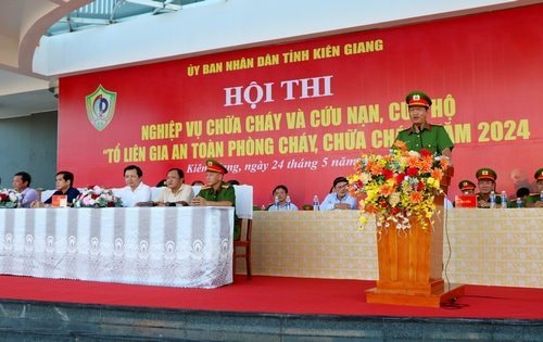 15 đội tham gia Hội thi nghiệp vụ PCCC và cứu nạn, cứu hộ tỉnh Kiên Giang