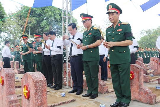 Lễ truy điệu và an táng 87 hài cốt các liệt sĩ hy sinh tại Lào