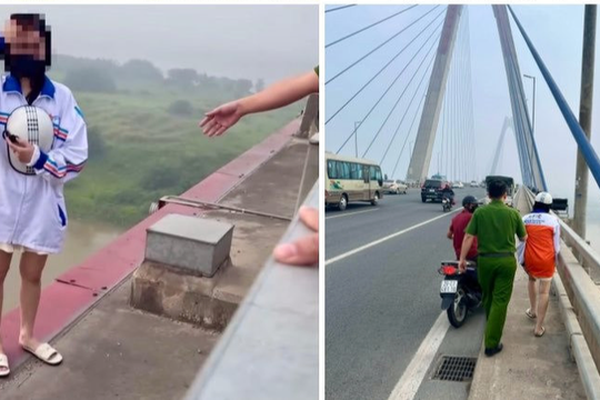 Giận bạn trai, cô gái định nhảy cầu Nhật Tân