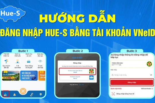 Chuyển đổi phương thức đăng nhập Hue-S sang VneID từ ngày 30/5
