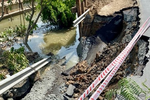 Quốc lộ 80 đoạn qua Cần Thơ bị sạt lở