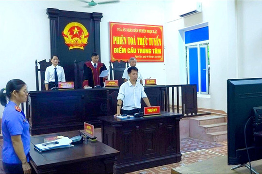 TAND huyện Ngọc Lặc xét xử trực tuyến 5 vụ án ma túy