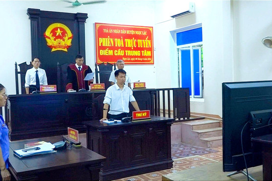 TAND huyện Ngọc Lặc xét xử trực tuyến 5 vụ án ma túy