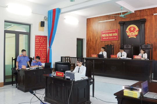 TAND huyện Võ Nhai tổ chức phiên tòa xét xử trực tuyến