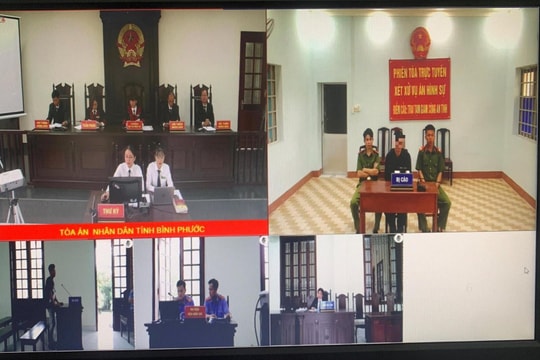 TAND tỉnh Bình Phước: Tổ chức phiên toà rút kinh nghiệm trực tuyến