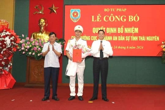 Bổ nhiệm Cục trưởng Cục Thi hành án dân sự tỉnh Thái Nguyên
