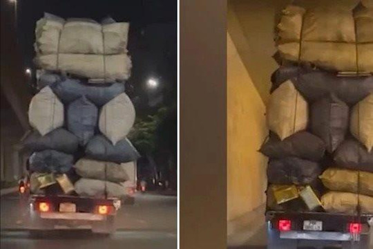 Chở ‘núi hàng" cao hơn 4m, tài xế bị tước bằng lái 3 tháng