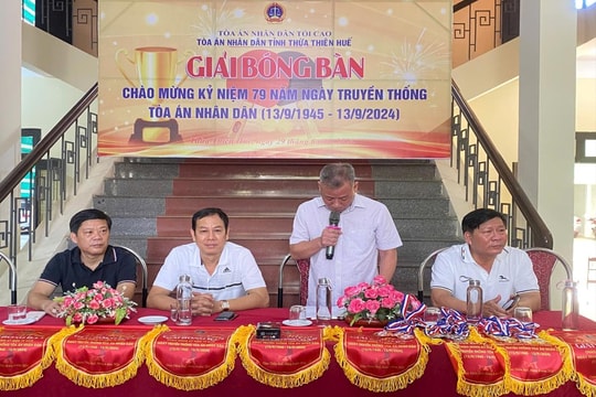TAND hai cấp tỉnh TT-Huế tổ chức giải bóng bàn chào mừng 79 năm ngày Truyền thống TAND