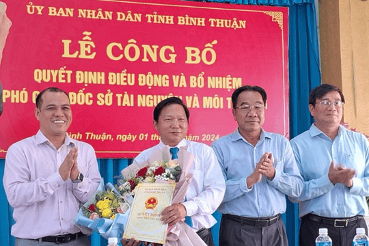 Ông Huỳnh Duy Khôi được bổ nhiệm Phó Giám đốc Sở TN&MT tỉnh Bình Thuận