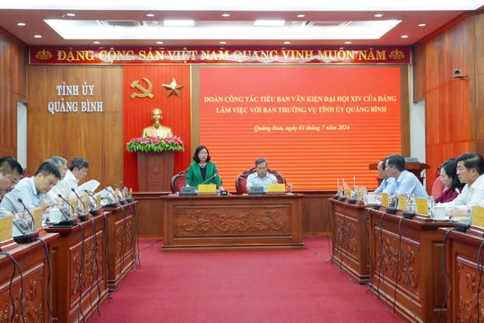 Trưởng Ban Dân vận Trung ương thăm và làm việc tại Quảng Bình