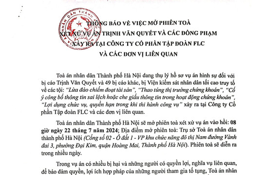 Danh sách bị hại, người liên quan trong vụ án tại FLC