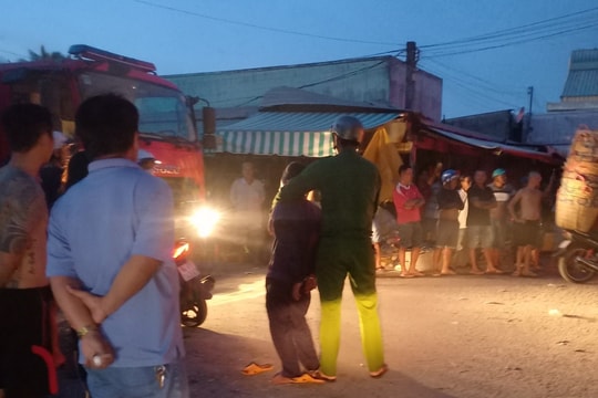 Tạm giữ đối tượng đâm người rồi đốt xe tải