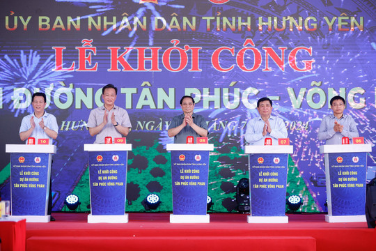 Thủ tướng dự lễ khởi công, khánh thành một số công trình trọng điểm ở Hưng Yên