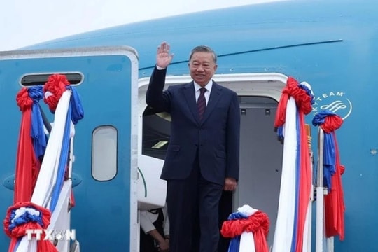 Chủ tịch nước Tô Lâm đến Viêng Chăn, bắt đầu thăm cấp Nhà nước tới Lào