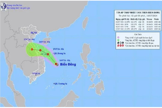 Áp thấp nhiệt đới hình thành trên biển Đông