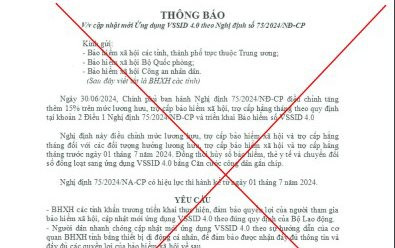 Cảnh báo về việc giả mạo văn bản của BHXH Việt Nam yêu cầu cập nhật mới ứng dụng VssID 4.0