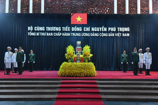 Lãnh đạo nhiều nước và các đoàn quốc tế viếng Tổng bí thư Nguyễn Phú Trọng