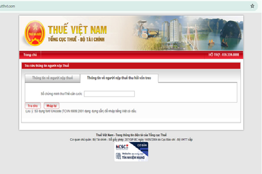 Cảnh báo giả mạo website của Tổng cục Thuế