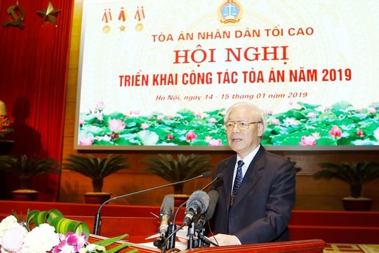 Tổng Bí thư Nguyễn Phú Trọng: Cần tập trung thực hiện khẩn trương hơn các yêu cầu cải cách tư pháp