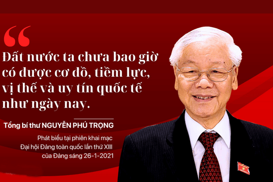 'Đất nước ta chưa bao giờ có được cơ đồ, tiềm lực, vị thế và uy tín quốc tế như ngày nay'