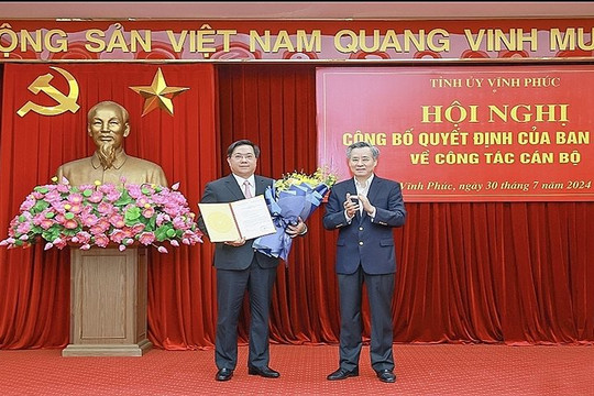 Vĩnh Phúc có Phó Bí thư Tỉnh ủy mới