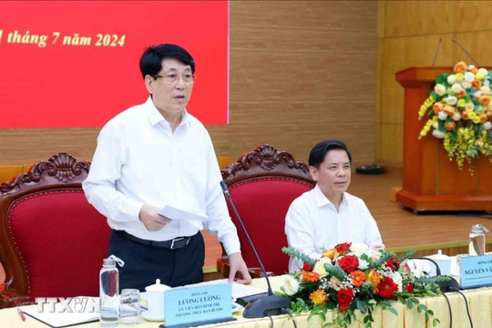 Thường trực Ban Bí thư Lương Cường làm việc với Đảng ủy Khối các cơ quan TW