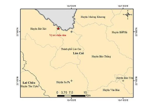Lào Cai: Xuất hiện động đất 2.6 độ richter