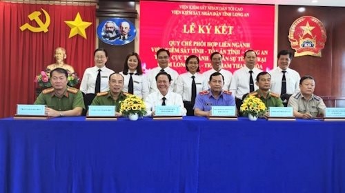 TAND tỉnh Long An ký kết quy chế phối hợp liên ngành trong hoạt động tư pháp
