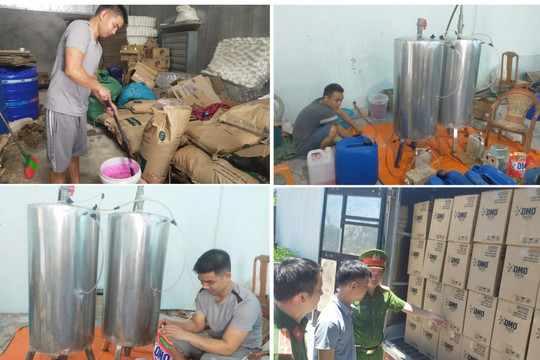 Sản xuất nước giặt giả rồi giao bán trên mạng