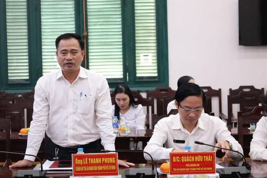 TAND TP.HCM và TAND tỉnh An Giang trao đổi kinh nghiệm chuyển đổi số