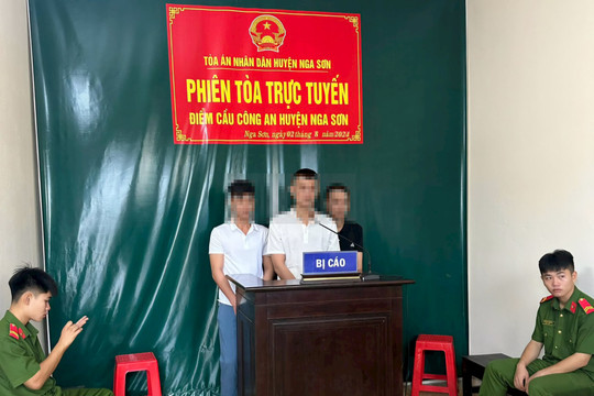 TAND huyện Nga Sơn tổ chức các phiên tòa trực tuyến