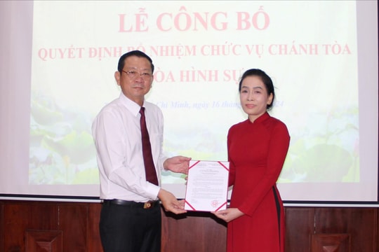 Bổ nhiệm Chánh tòa Tòa Hình sự TAND cấp cao tại TP.HCM