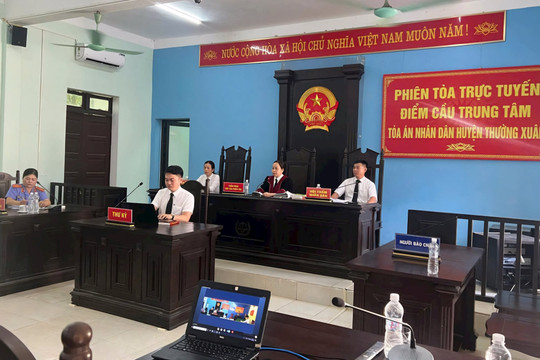 TAND huyện Thường Xuân tổ chức các phiên tòa trực tuyến rút kinh nghiệm