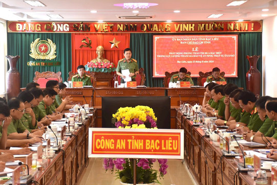 Bạc Liêu: Phát động phong trào thi đua trong lực lượng tham gia bảo vệ ANTT ở cơ sở