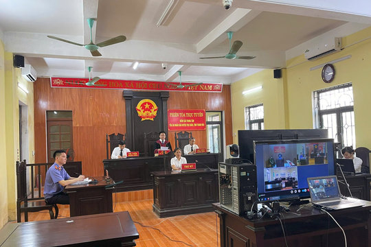 TAND huyện Thọ Xuân tổ chức các phiên tòa trực tuyến rút kinh nghiệm