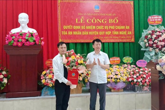 Bổ nhiệm Phó Chánh án TAND huyện Quỳ Hợp