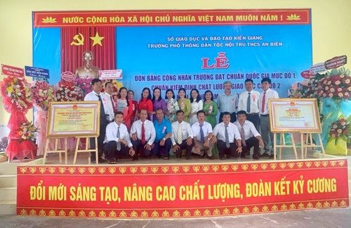 Kiên Giang: Trường Phổ thông Dân tộc nội trú An Biên đạt chuẩn quốc gia